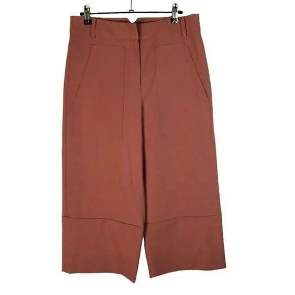 Tibi Anson Stretch Cargo Wide Leg Crop Terracotta Pants 4